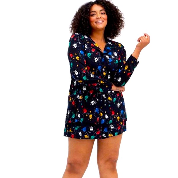 torrid Other - Torrid Skull Christmas Lights PJ Set Long Sleeve & Shorts 2X